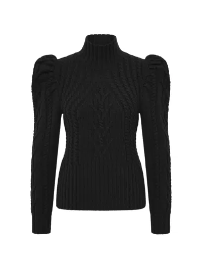 Rebecca Vallance Ebba Cable-knit Turtleneck Sweater In Black