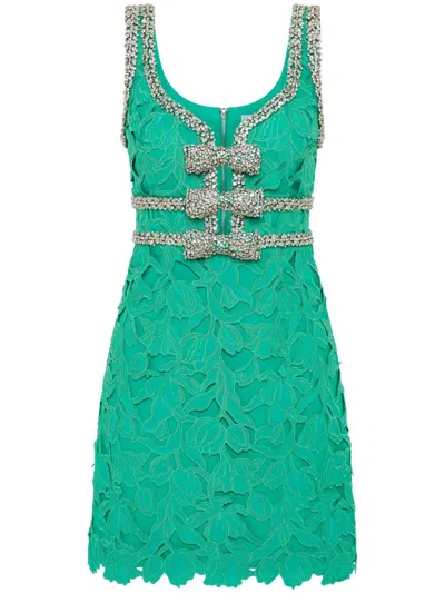 Rebecca Vallance Eden Bow Mini Dress In Green