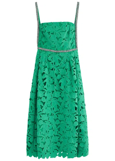 Rebecca Vallance Eden Floral Cut-out Midi Dress In Green