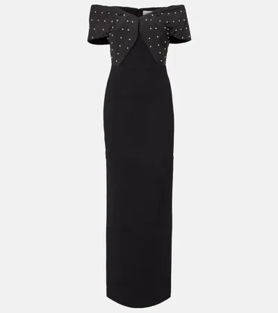 Rebecca Vallance Ederson Embellished Crêpe Bustier Gown In Black
