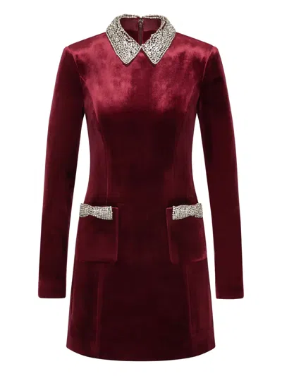 REBECCA VALLANCE EDWIENA EMBELLISHED-COLLAR MINI DRESS