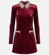 Rebecca Vallance Edwiena Embellished Velvet Minidress In Burgundy