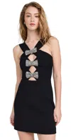 Rebecca Vallance Eliana Bow Mini Dress Black In Black