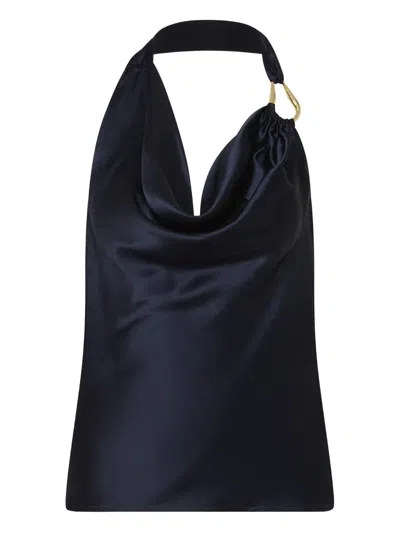 Rebecca Vallance Elise Sleveeless Ring-detailed Top In Blue