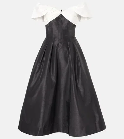 Rebecca Vallance Eliza Off-shoulder Midi Dress In Black