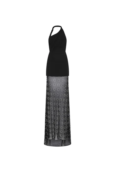 Rebecca Vallance Ellasandra Halter Gown In Black