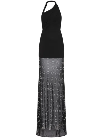 Rebecca Vallance Ellasandra Halter Gown In Black