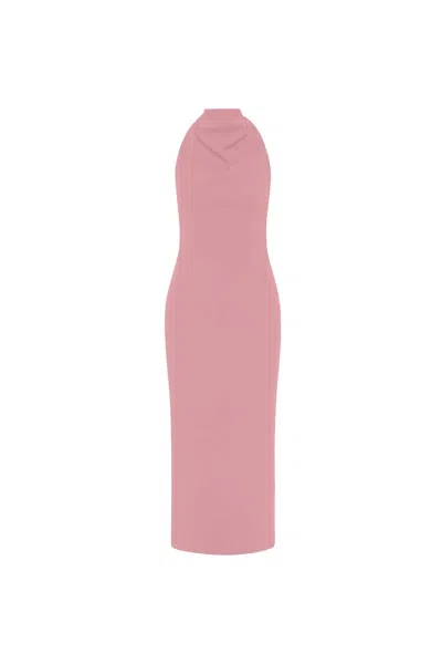 Rebecca Vallance Elora Halter Midi Dress In Pink