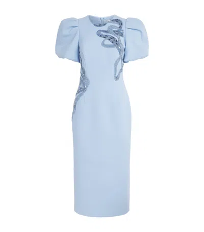 Rebecca Vallance Embellished Aylin Midi Dress In Blue