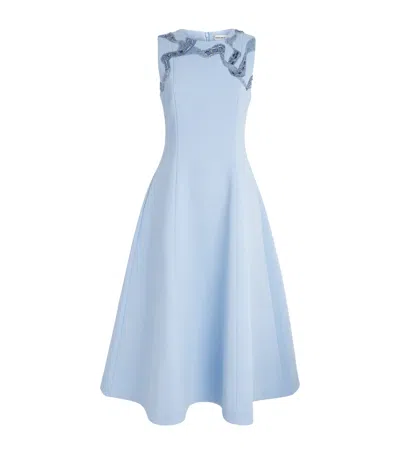 Rebecca Vallance Aylin Embellished Cady Midi Dress In Blue