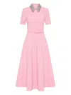 Rebecca Vallance Embellished-collar Belted Dress In Pink