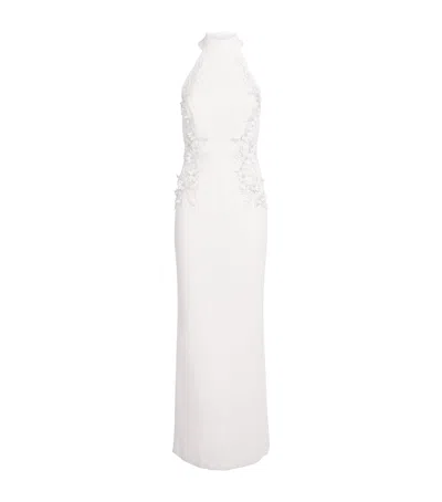 Rebecca Vallance Embellished Halterneck Xanthe Gown In White