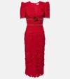 Rebecca Vallance Embellished Lace Midi Dress In Red