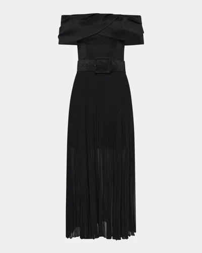 Rebecca Vallance Emelie Off The Shoulder Midi Dress