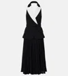 Rebecca Vallance Womens Black And White Emma Pleated Stretch-woven Midi Dress In Black