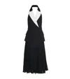 Rebecca Vallance Womens Black And White Emma Pleated Stretch-woven Midi Dress In Black