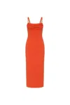 Rebecca Vallance Empress Midi Dress In Orange