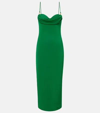 Rebecca Vallance Erin Cowl-detail Midi Dress In Green