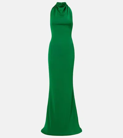 Rebecca Vallance Erin Halterneck Maxi Dress In Green