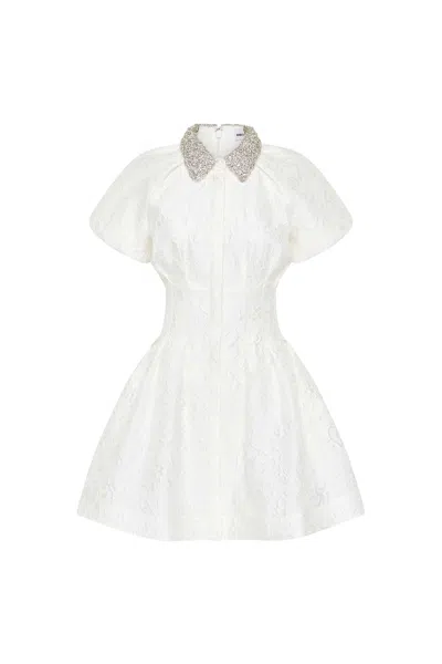 Rebecca Vallance Esther Puff Sleeve Mini Dress In White