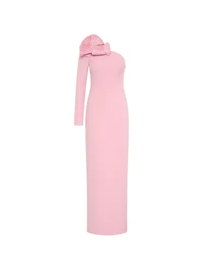 Rebecca Vallance Evolet Pleated One-shoulder Dress In Pink