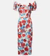 Rebecca Vallance Fleurette Floral Taffeta Midi Dress In Multicoloured