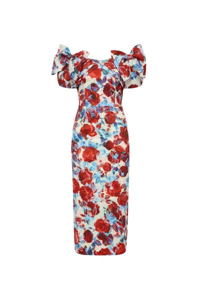 Rebecca Vallance Fleurette Midi Dress In Multi