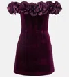 Rebecca Vallance Charles Rose-embellished Mini Dress In Purple