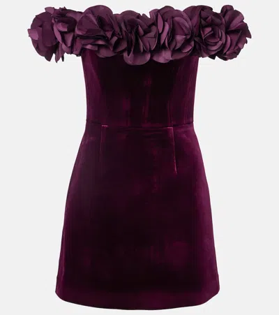 Rebecca Vallance Charles Rose-embellished Mini Dress In Red
