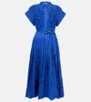 Rebecca Vallance Floral Cotton Lace Shirt Dress In Blue