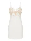 Rebecca Vallance Floral Lace Parrish Mini Dress In White