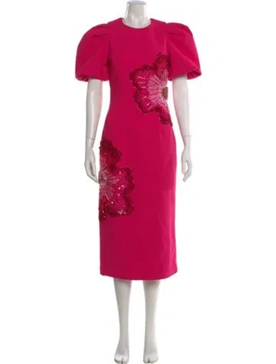 Pre-owned Rebecca Vallance Floral Print Long Dress W/ Tags In Pink