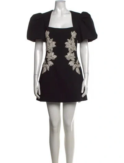 Pre-owned Rebecca Vallance Floral Print Mini Dress In Black