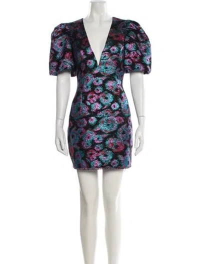 Pre-owned Rebecca Vallance Floral Print Mini Dress In Multi