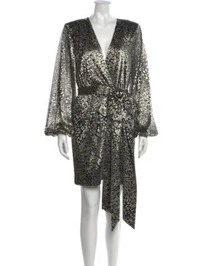 Pre-owned Rebecca Vallance Floral Print Mini Dress W/ Tags In Black