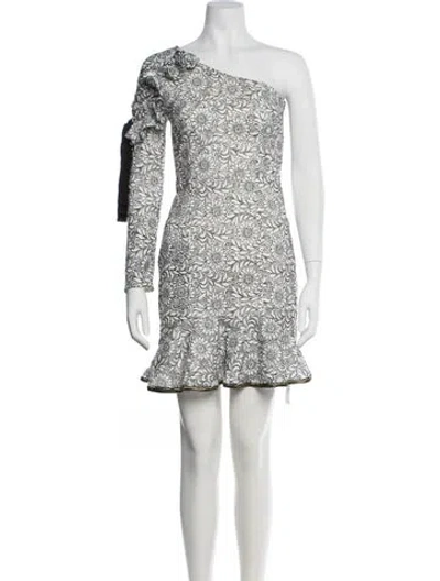 Pre-owned Rebecca Vallance Floral Print Mini Dress In White