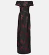 Rebecca Vallance Florentina Off-shoulder Floral Gown In Wine