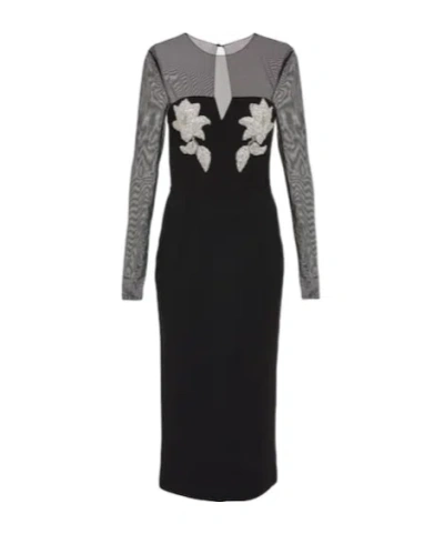 Rebecca Vallance Ginevra Embellished Midi Dress In Black