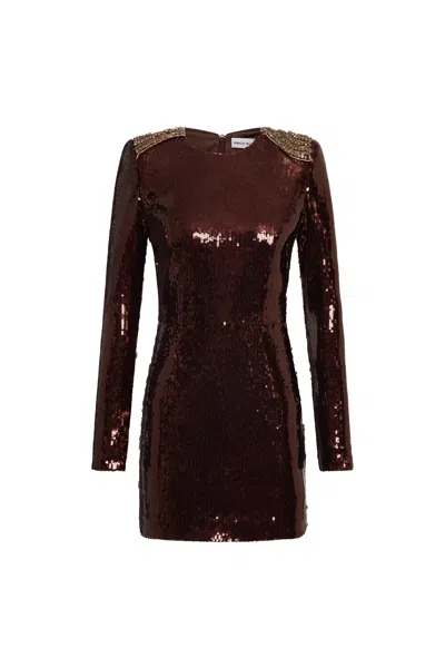 Rebecca Vallance Glimmer Mini Dress In Burgundy