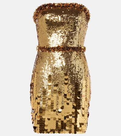 Rebecca Vallance Golden Hour Sequined Cocktail Dress