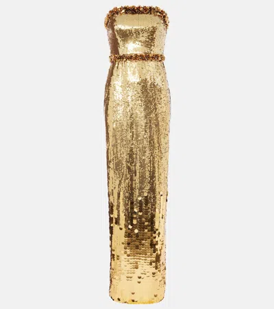 Rebecca Vallance Golden Hour Sequined Gown