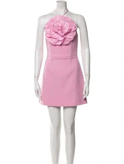 Pre-owned Rebecca Vallance Halterneck Mini Dress In Pink