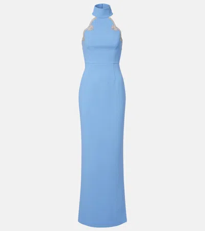 Rebecca Vallance Harlynn Embellished Gown In Blue
