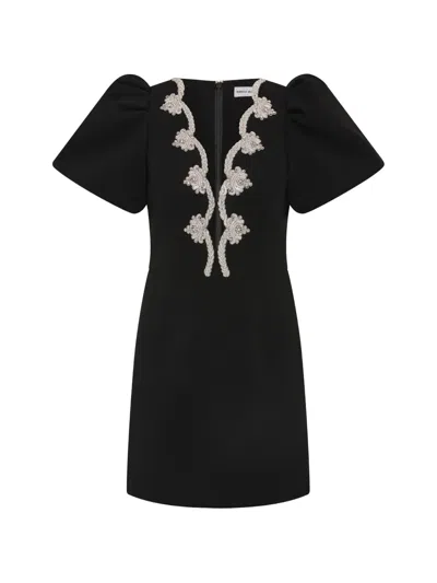 Rebecca Vallance Harlynn Puff-sleeve Mini Dress In Black