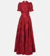 Rebecca Vallance Henrietta Belted Brocade Gown In Red