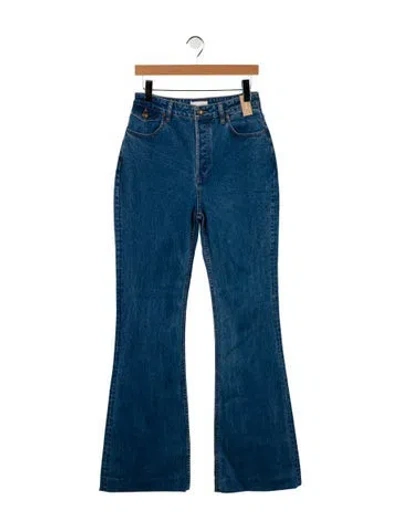 Pre-owned Rebecca Vallance High-rise Wide Leg Jeans W/ Tags In Blue
