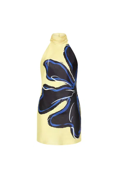 Rebecca Vallance Indigo Bloom Mini Dress In Yellow