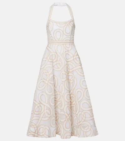 Rebecca Vallance Irena Embroidered Halterneck Midi Dress
