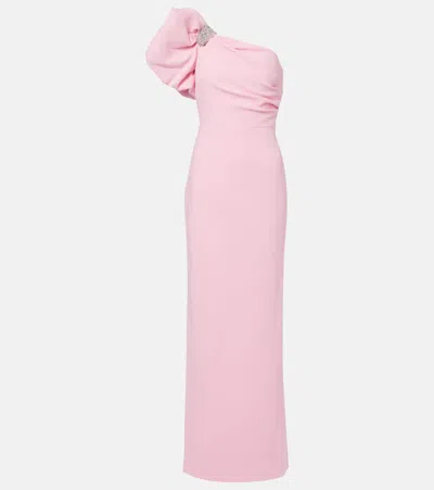 REBECCA VALLANCE ISABELLA ASYMMETRIC CRÊPE GOWN