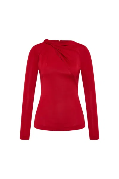 Rebecca Vallance Jazzlyn Long Sleeve Top In Red